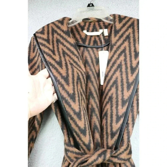 Soft Surroundings Chamonix Duster Black Brown Chevron-PXS-Wool Blend-New w/Tags - Picture 10 of 10